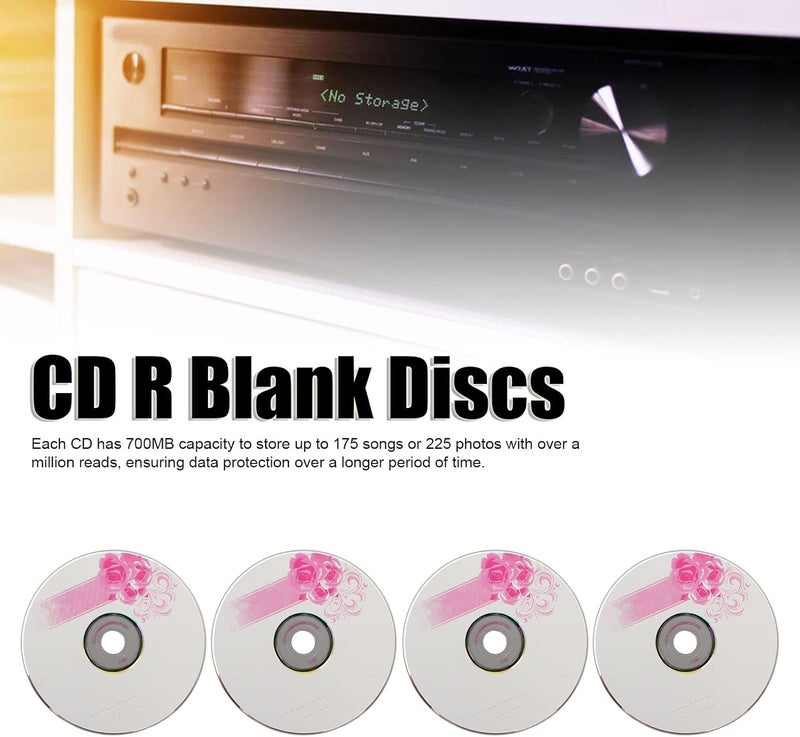 Jectse CD R Blank Discs, 52X 730MB Recordable Discs for Data and Music, with Protective Case, Recordable Media Blank CDs for Video Camera (50PCS) - Image 2